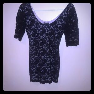 Black lace dress top